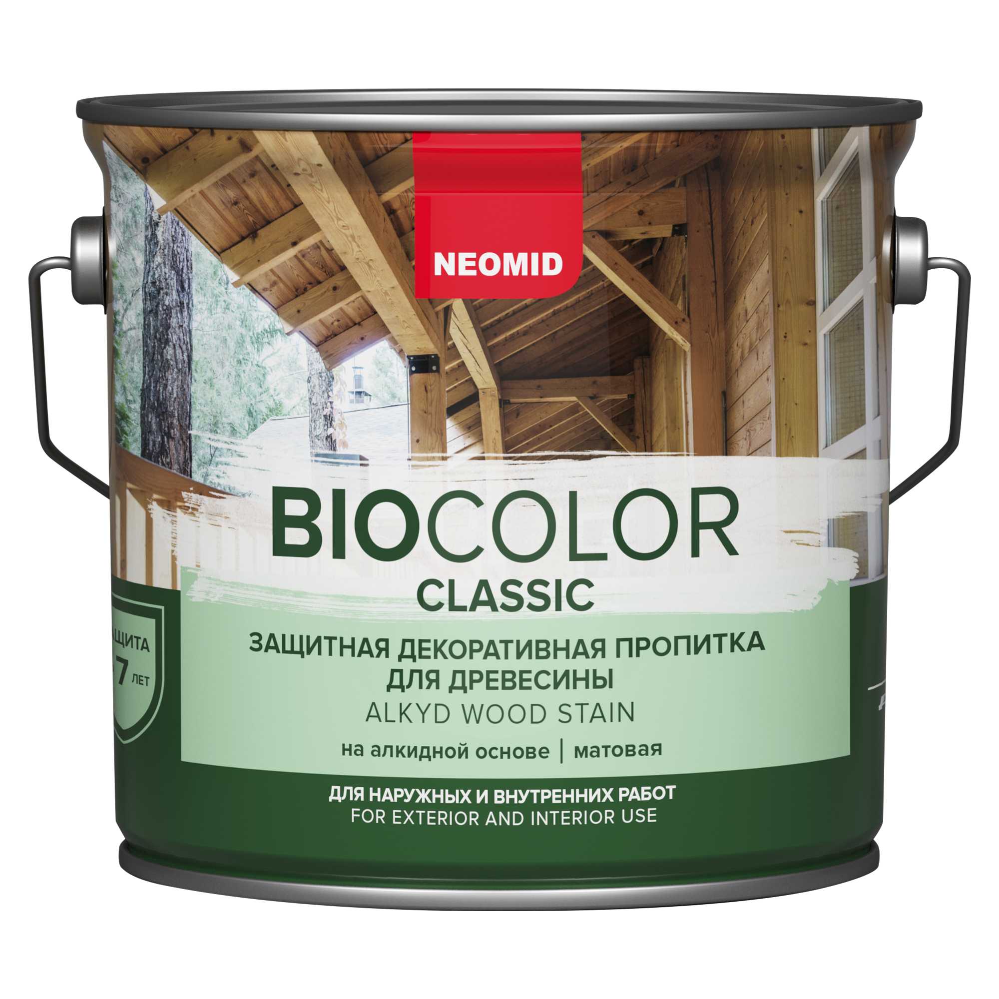 Защитно-декоративная пропитка для дерева Neomid Bio Color Classic, полуматовая, 2,7 л