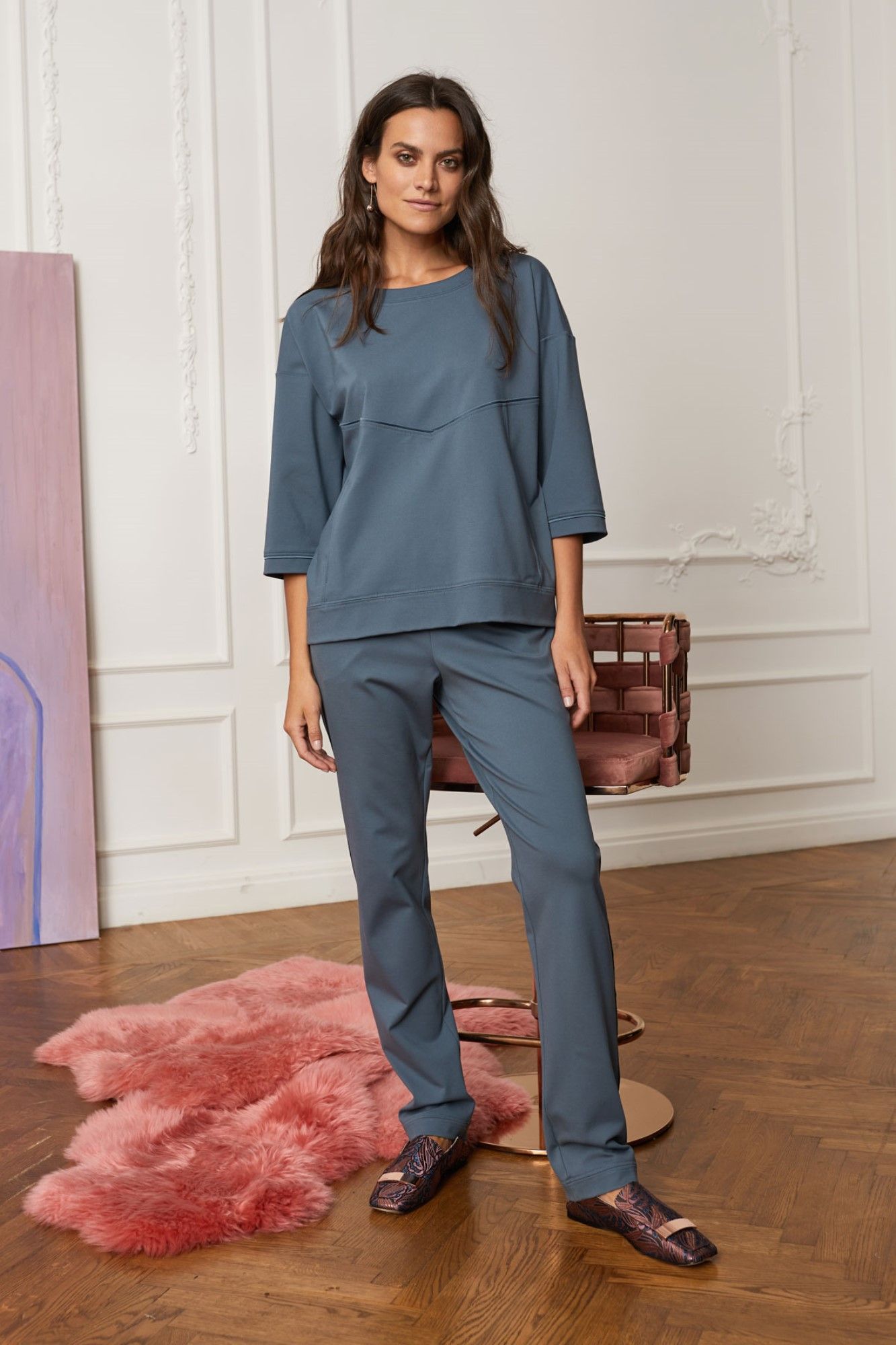 

Брюки домашние женские Laete 30373 синие XL, Синий, 30373
