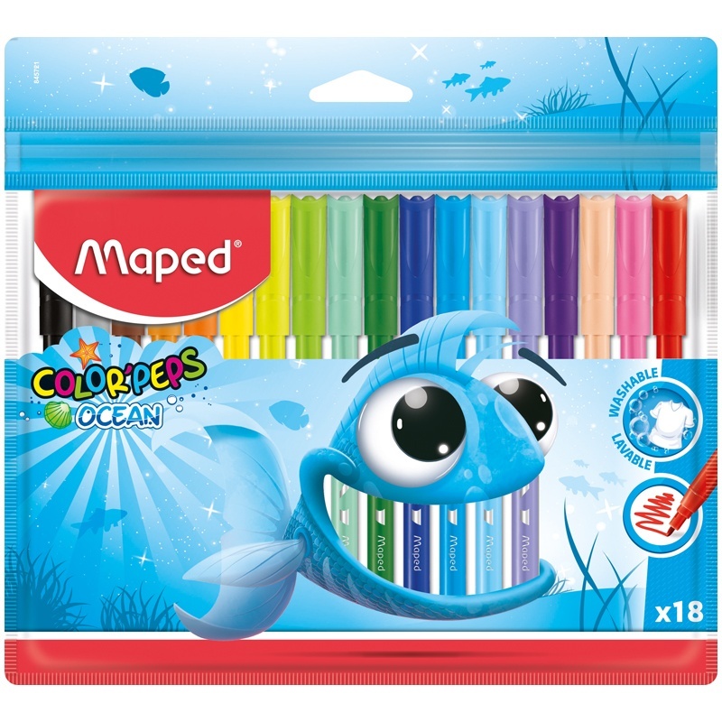 

Maped Color Pep's Ocean, 18 цветов, смываемые, ПВХ, европодвес