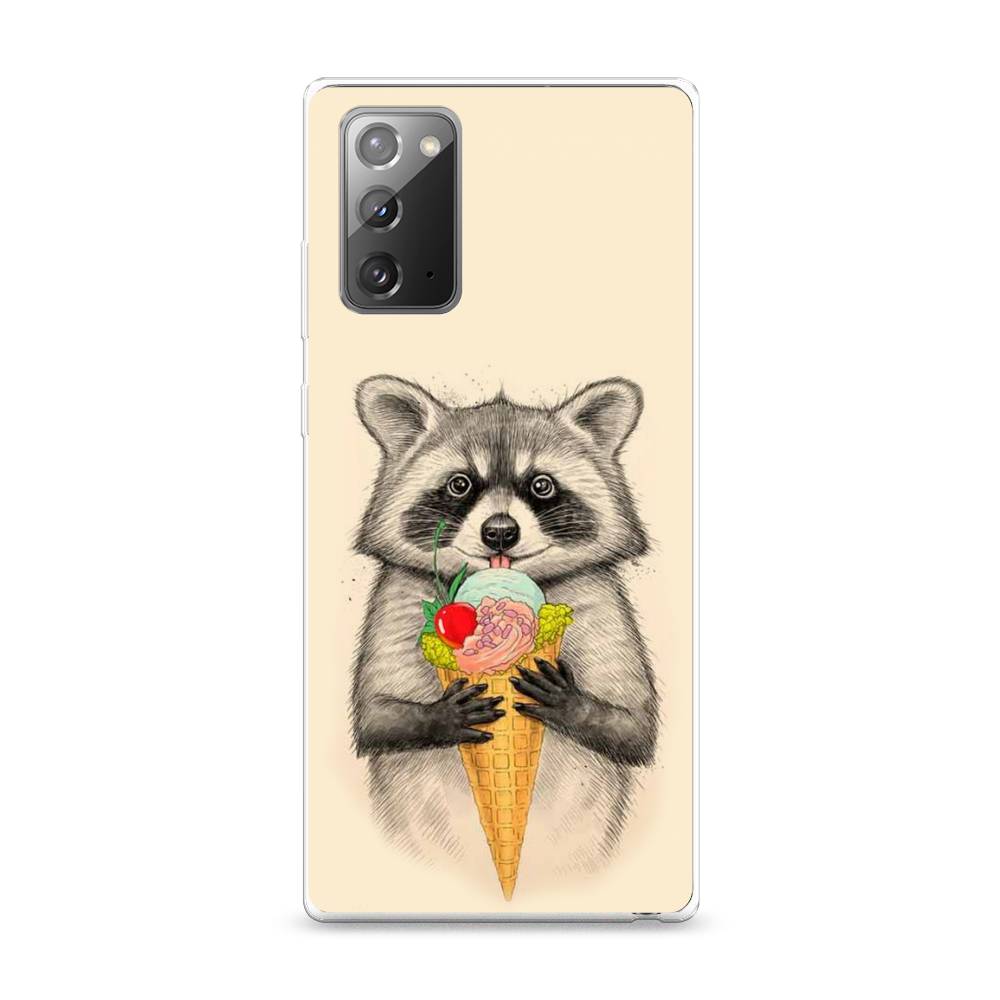 

Чехол Awog на Samsung Galaxy Note 20 / Самсунг Note 20 "Енот с мороженым", Разноцветный, 2100950-10