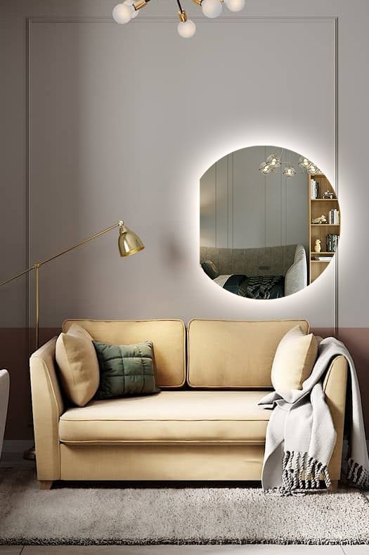 Зеркало для ванной Eclipse 90x80 с нейтральной подсветкой, E/l/90-80/4kвзмах