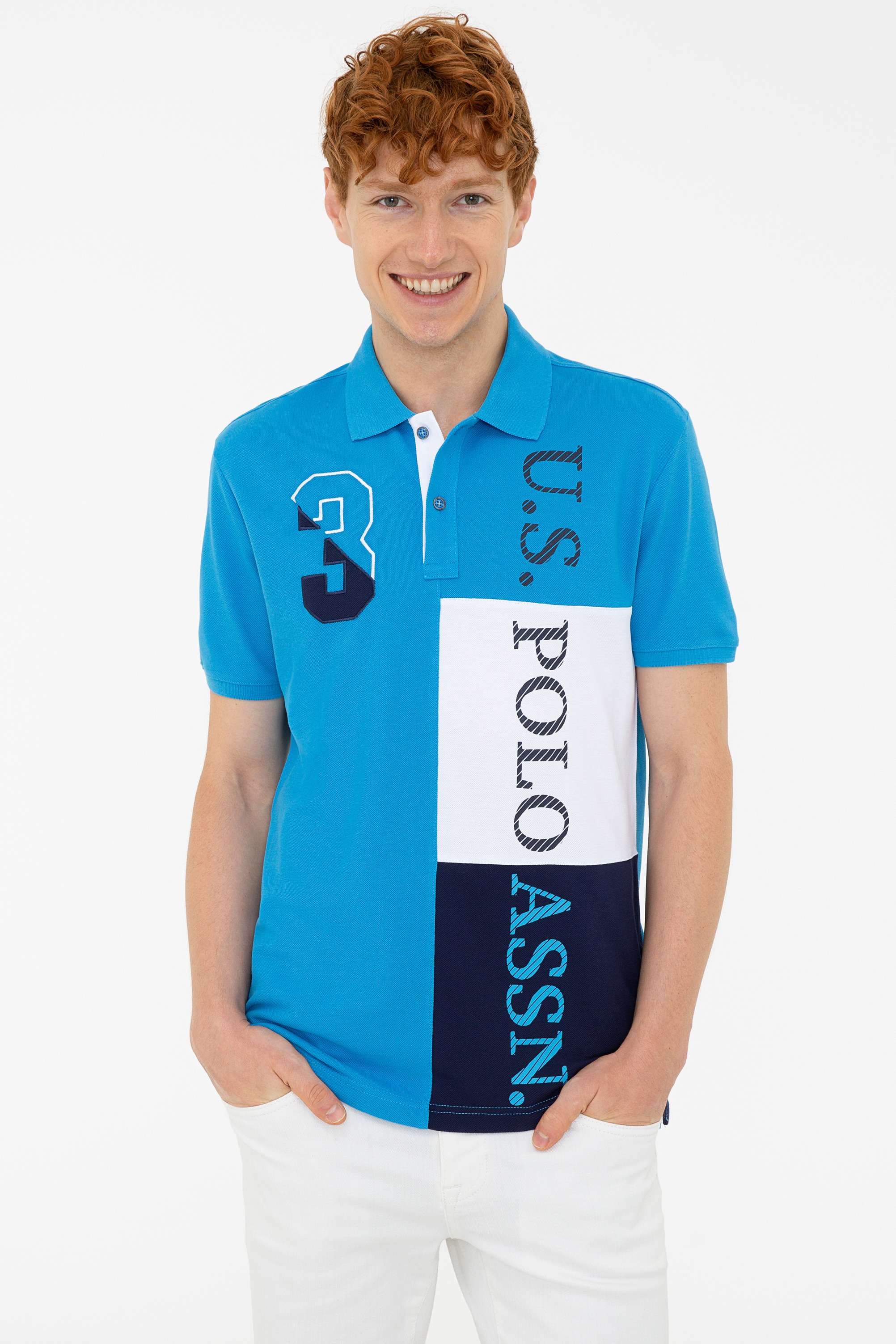 

Футболка мужская U.S. POLO Assn. G081SZ0110TERUN голубая 2XL, G081SZ0110TERUN