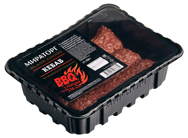 

Кебаб из мраморной говядины Мираторг Black Angus охлажденный 450 г