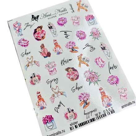 

Набор Ami-Nails Слайдер-дизайн №502 Пионы. Девушки, 2 шт., Разноцветный