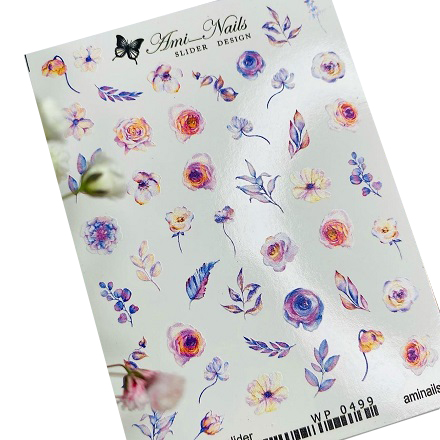 

Набор Ami-Nails Слайдер-дизайн №499 Цветы, 2 шт., Разноцветный