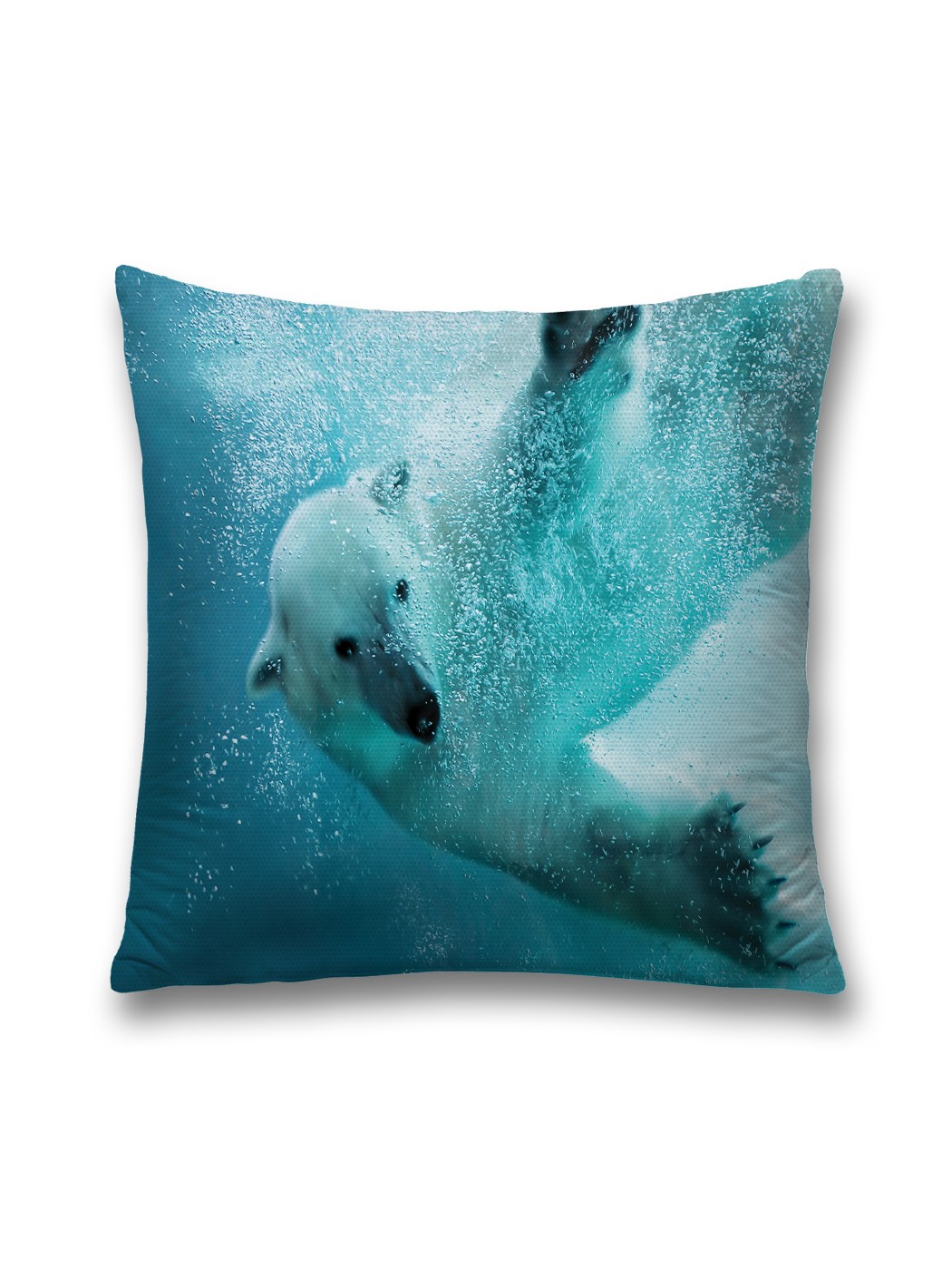 фото Наволочка декоративная joyarty "плавающий медведь" на молнии, 45x45 см