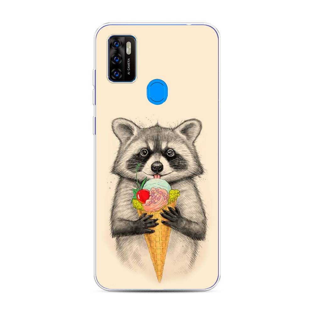 

Чехол Awog на ZTE Blade A7s 2020 / ЗТЕ Блэйд A7s 2020 "Енот с мороженым", Разноцветный, 133950-10