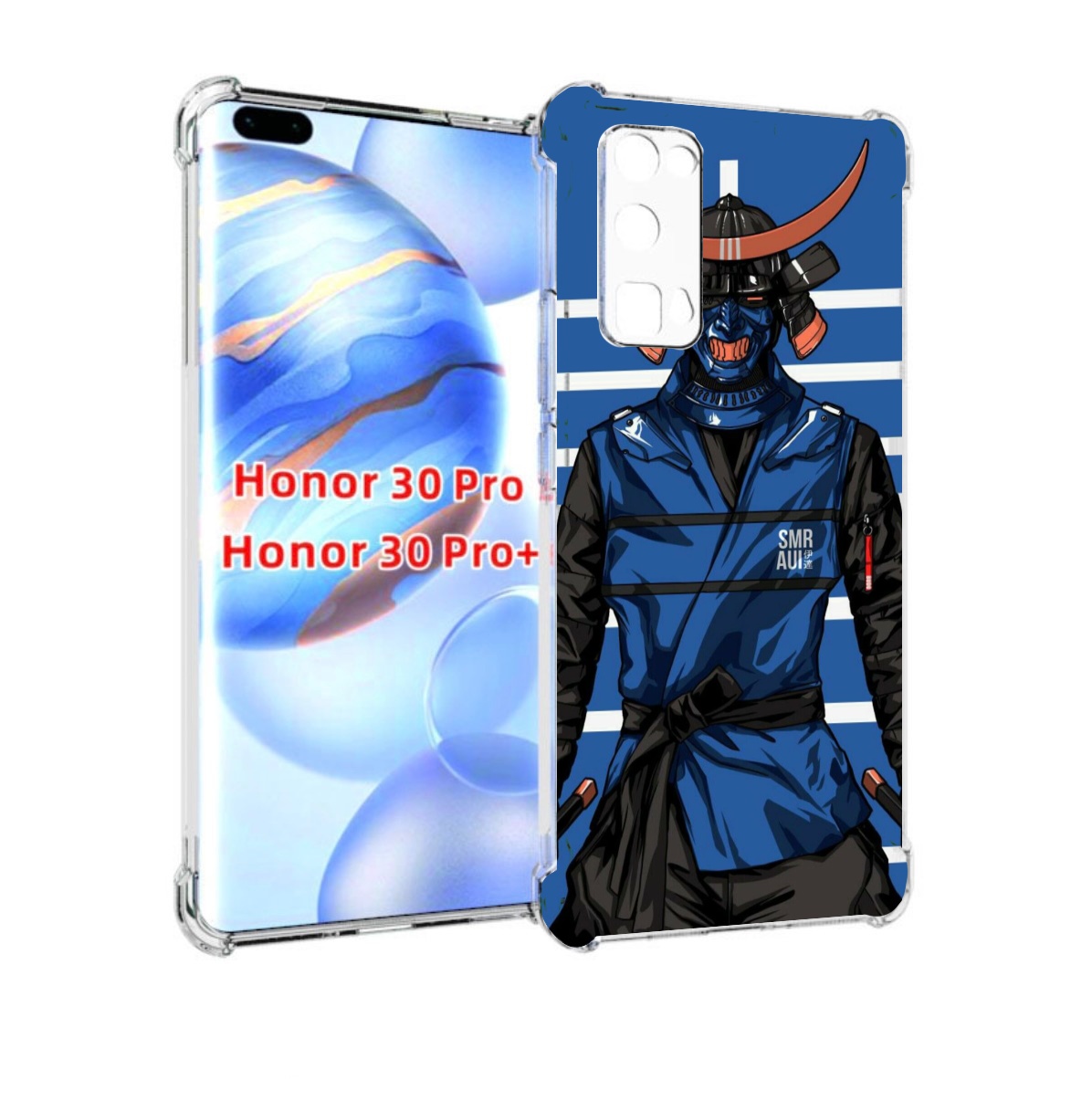 

Чехол бампер MyPads самурай в синей форме для Honor 30 Pr, Прозрачный, Tocco