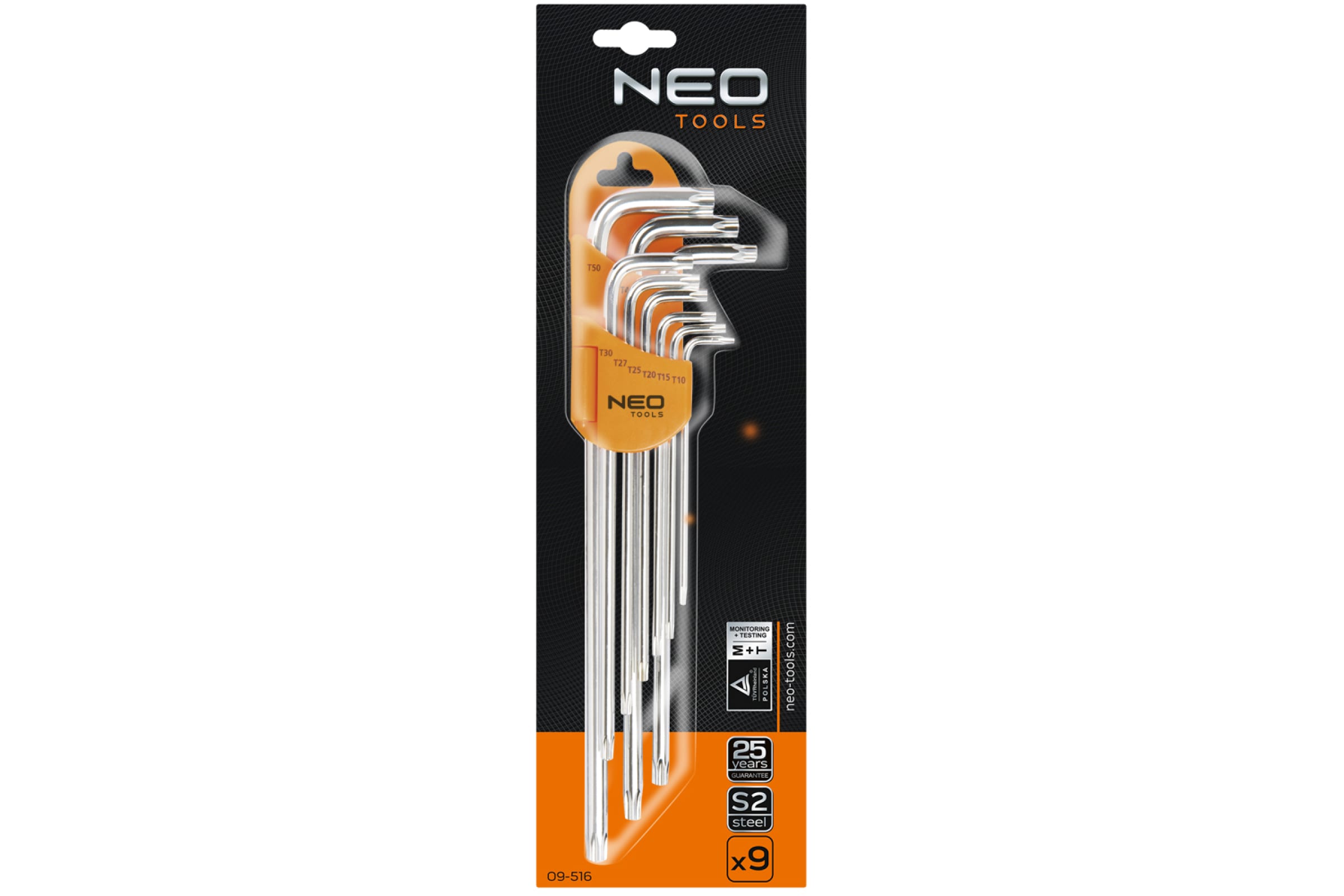 

NEO Tools Ключи шестигранные Torx, T10-T50 мм набор 9 шт. 09-516
