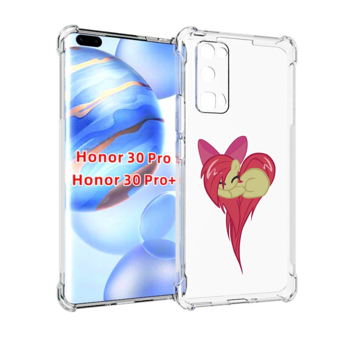 

Чехол бампер MyPads сердце-из-пони для Honor 30 Pro, Прозрачный, Tocco