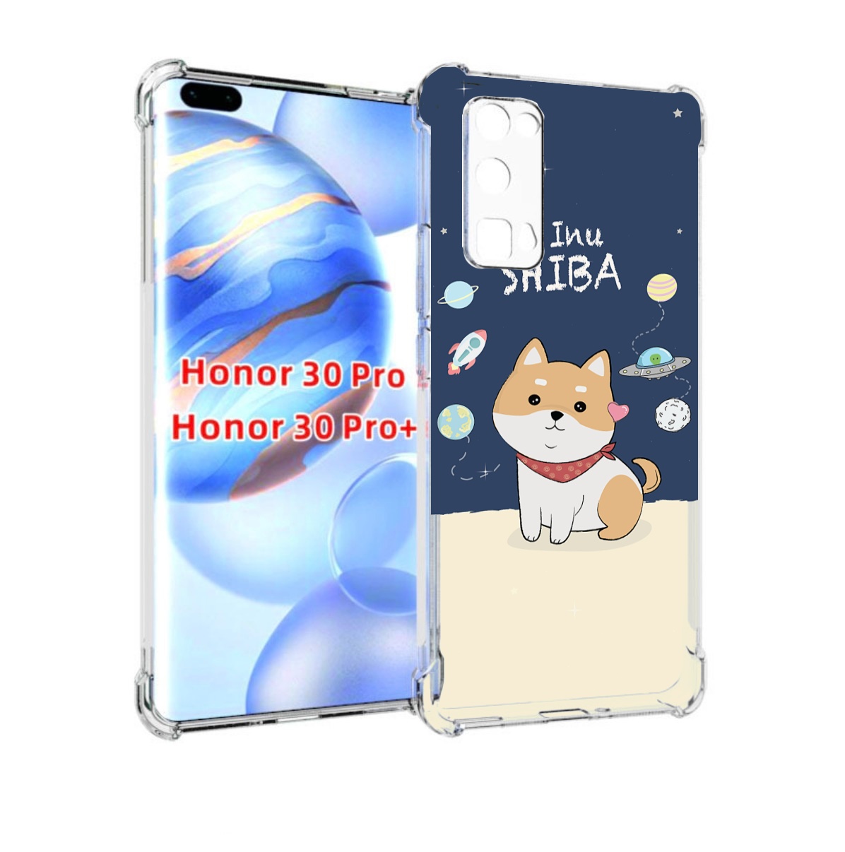

Чехол бампер MyPads сиба-шиба-ину для Honor 30 Pro, Прозрачный, Tocco