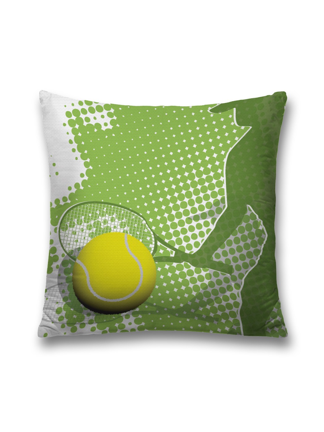 фото Наволочка декоративная joyarty "теннисная ракетка и мяч" на молнии, 45x45 см