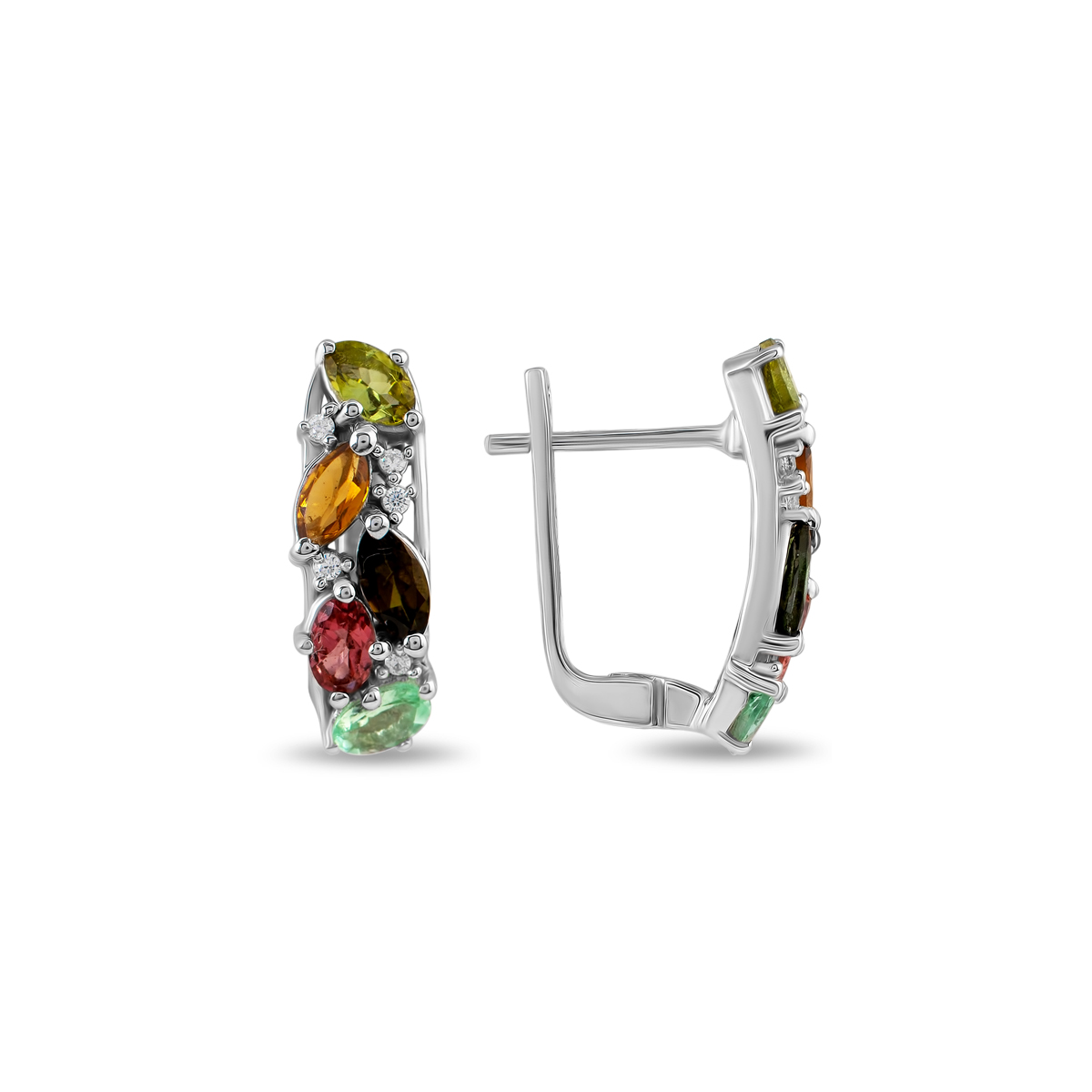 

Серьги из серебра с турмалином и фианитом Balex Jewellery 2410931795, 2410931795