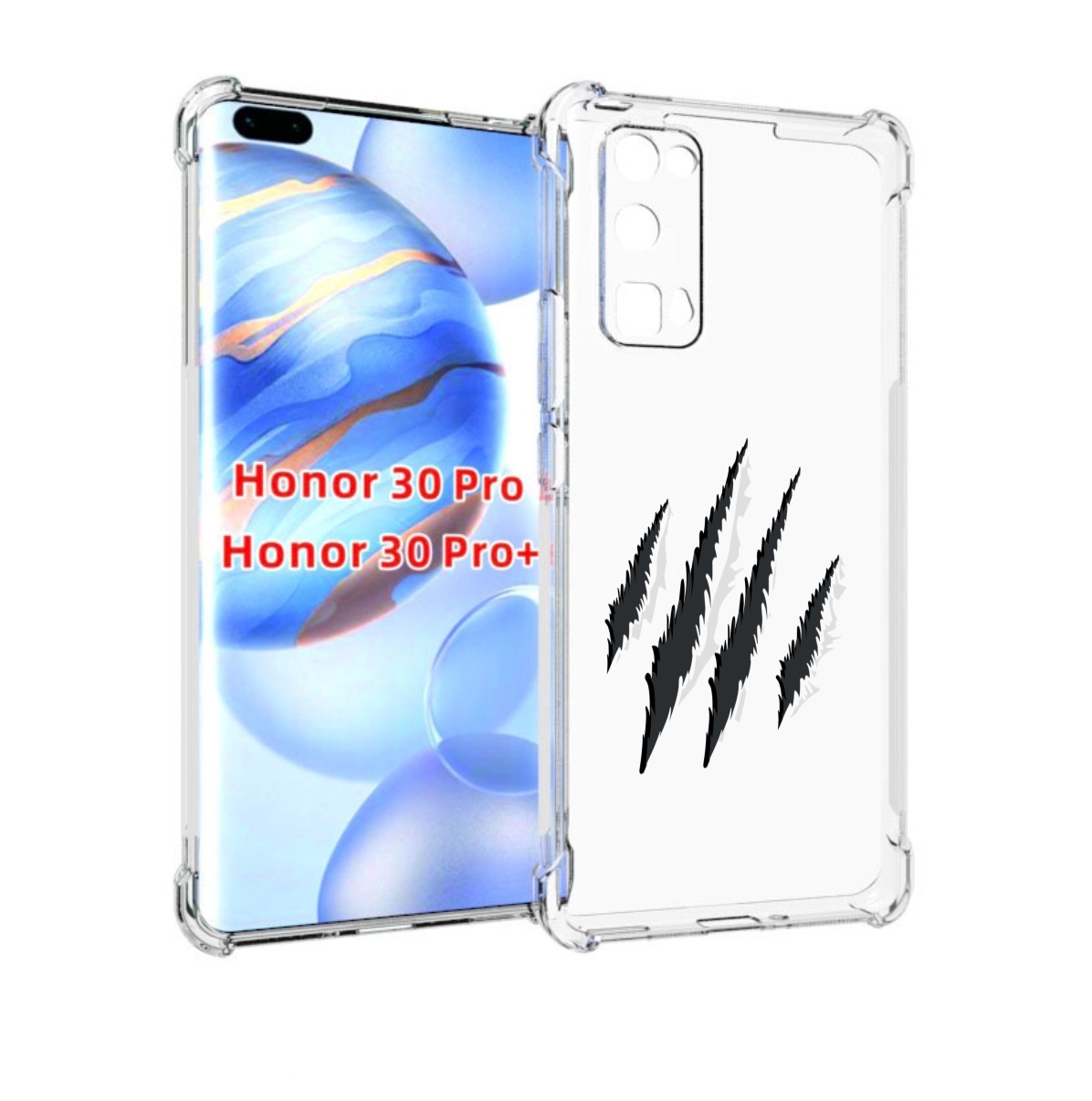 

Чехол бампер MyPads след-когтей для Honor 30 Pro, Прозрачный, Tocco