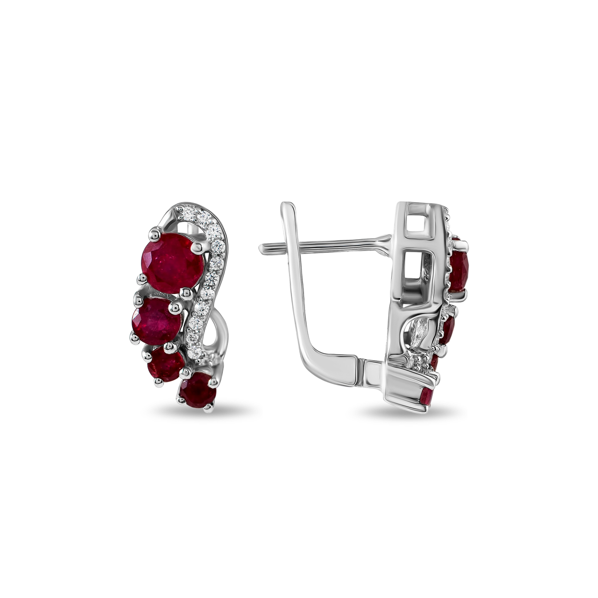 

Серьги из серебра Balex Jewellery 2410931835, рубин, 2410931835