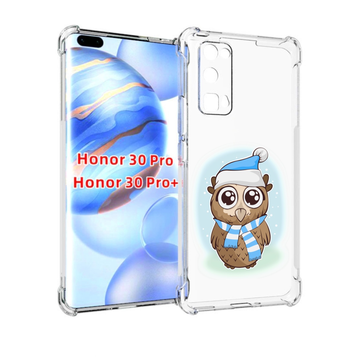 

Чехол бампер MyPads сова-в-шарфике-и-шапке для Honor 30 P, Прозрачный, Tocco