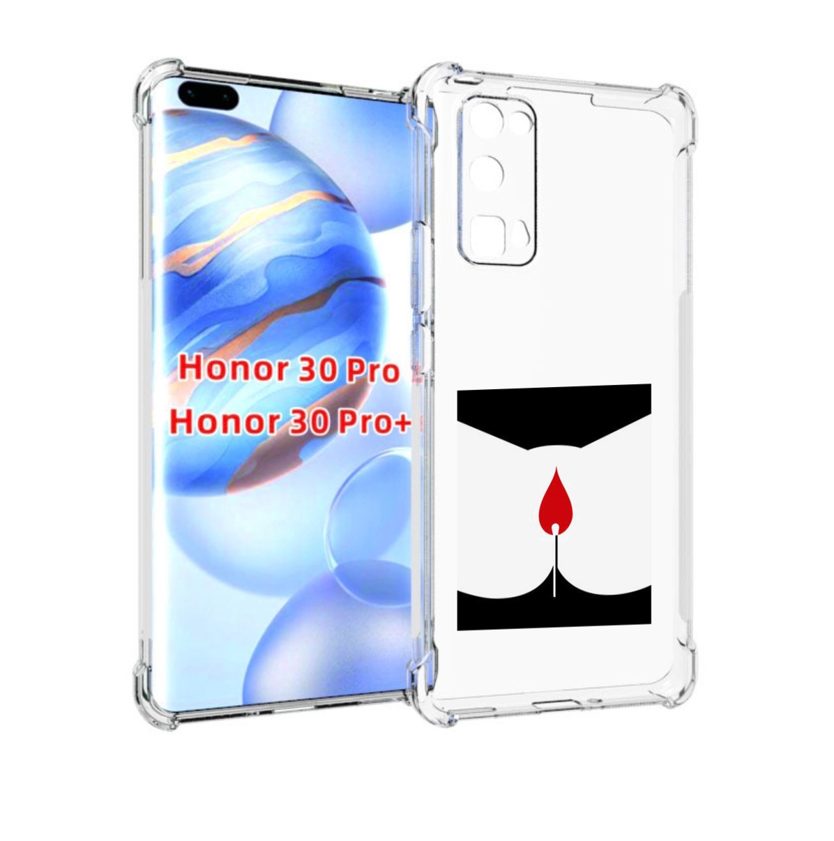 Чехол бампер MyPads спичка горит для Honor 30 Pro