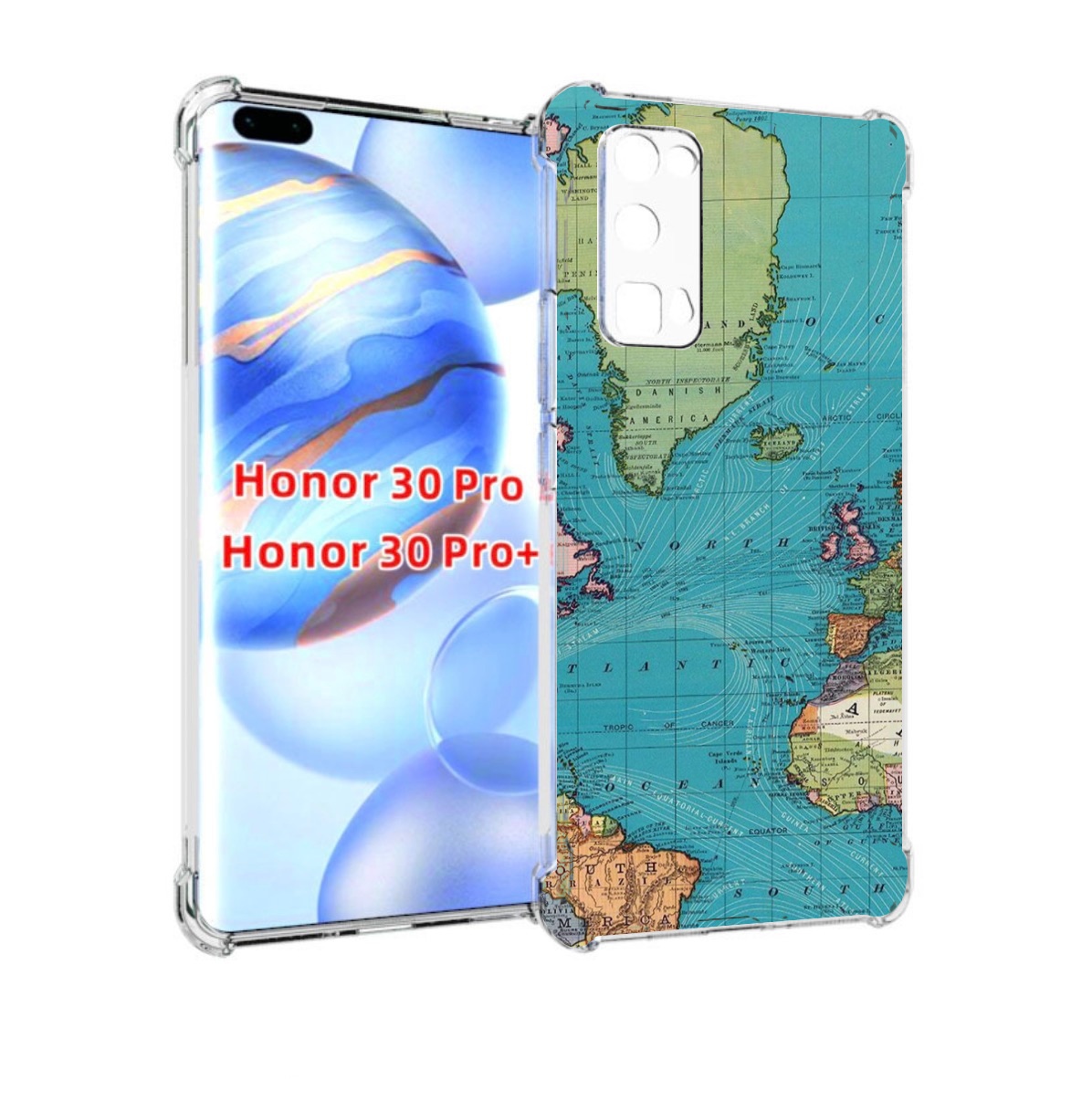 

Чехол бампер MyPads старая карта земли для Honor 30 Pro, Прозрачный, Tocco