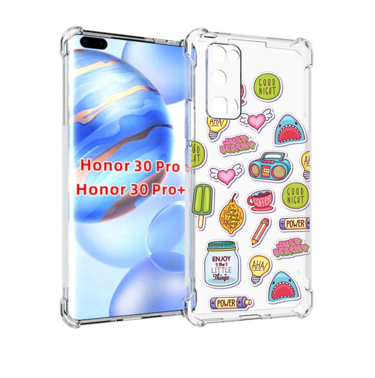

Чехол бампер MyPads стикер-пак для Honor 30 Pro, Прозрачный, Tocco