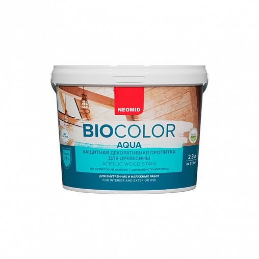 Защитно-декоративная пропитка для дерева Neomid Bio Color Aqua, матовая, 2,3 л, венге