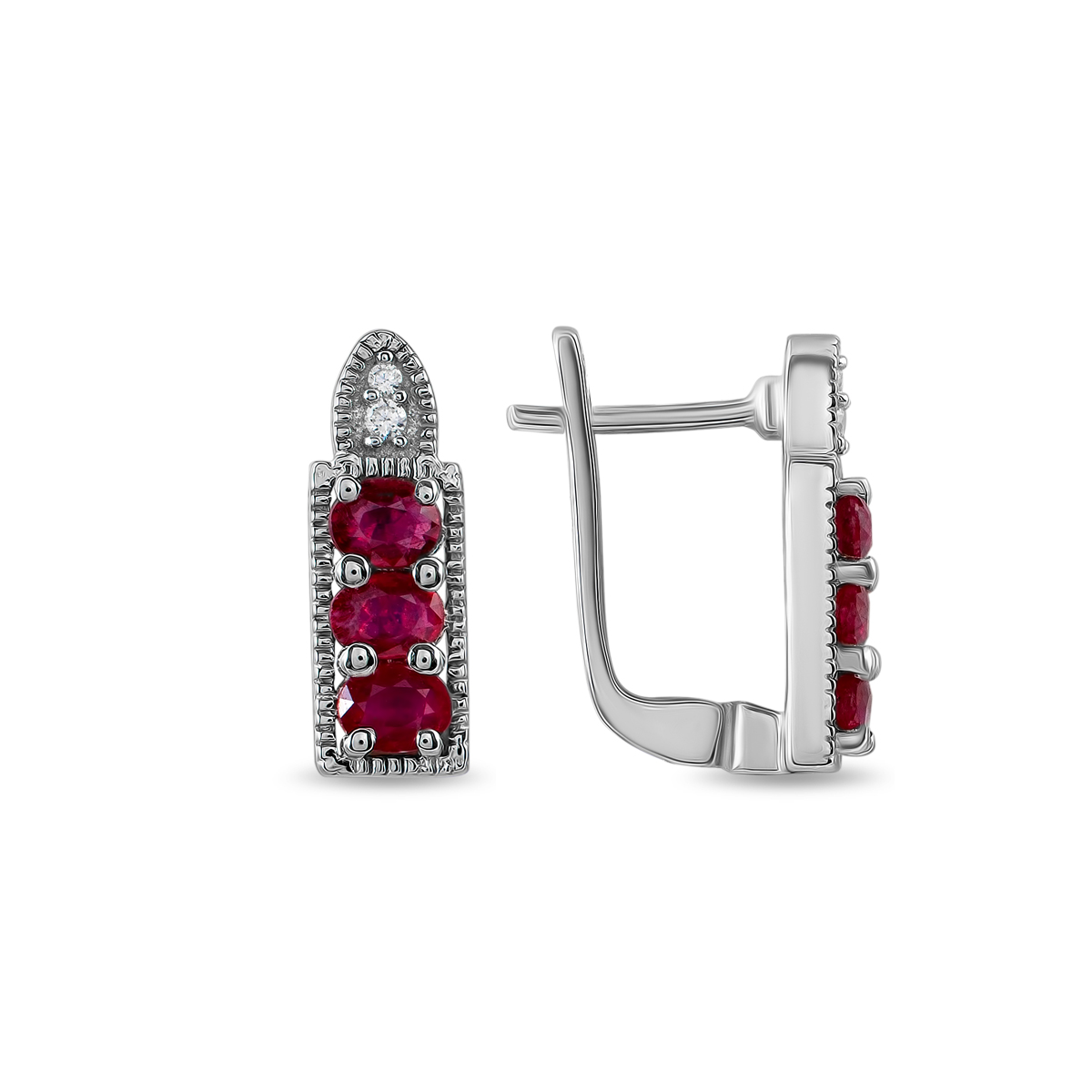 

Серьги из серебра Balex Jewellery 2410931839, рубин, 2410931839