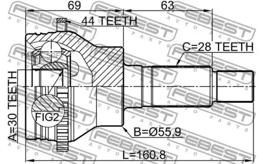 

Шрус внешний задний 30x56x28 mazda cx-7 er 2006-2012 0510-cx7a44r