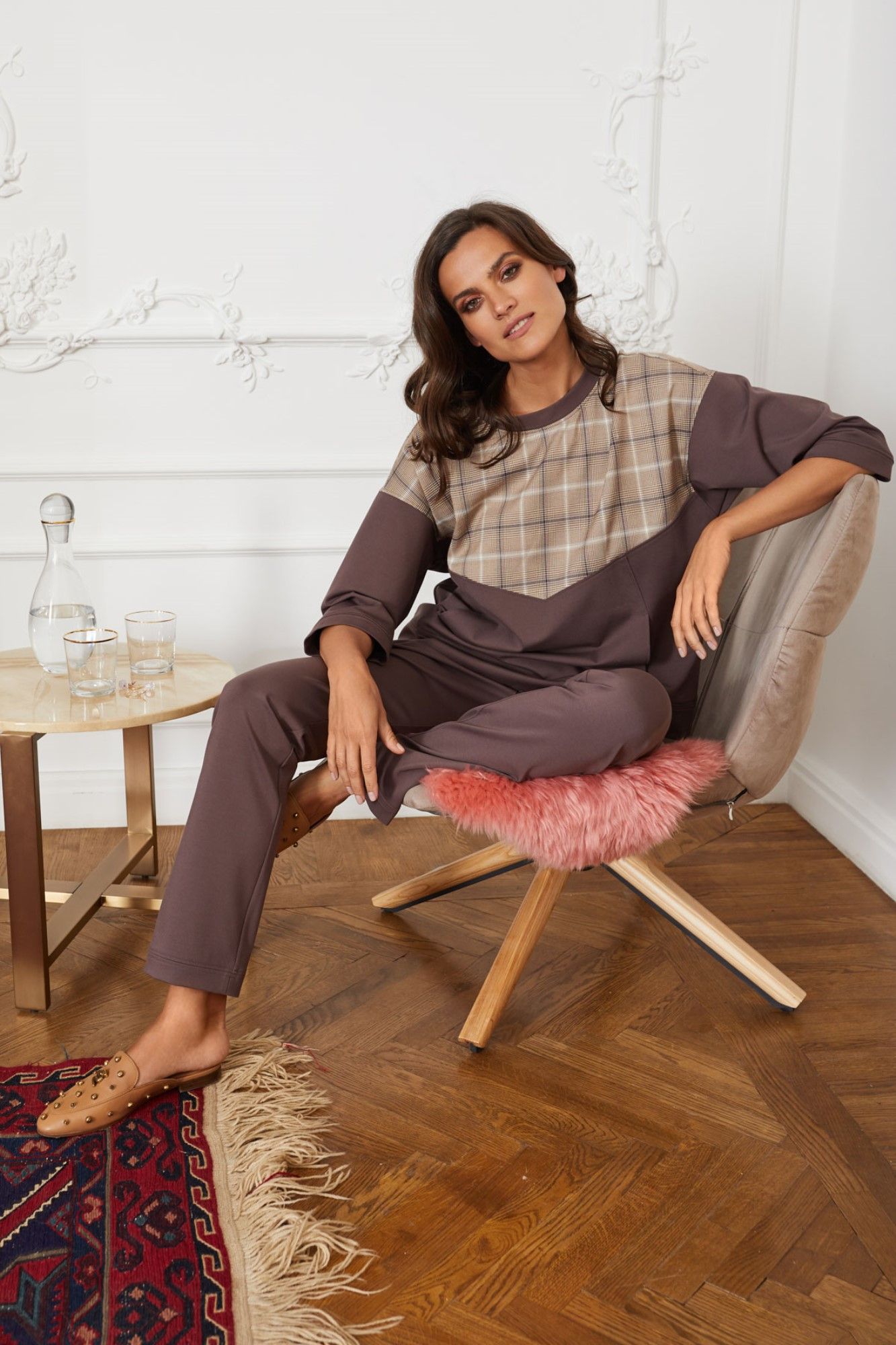 

Брюки домашние женские Laete 30393 коричневые S, Коричневый, 30393