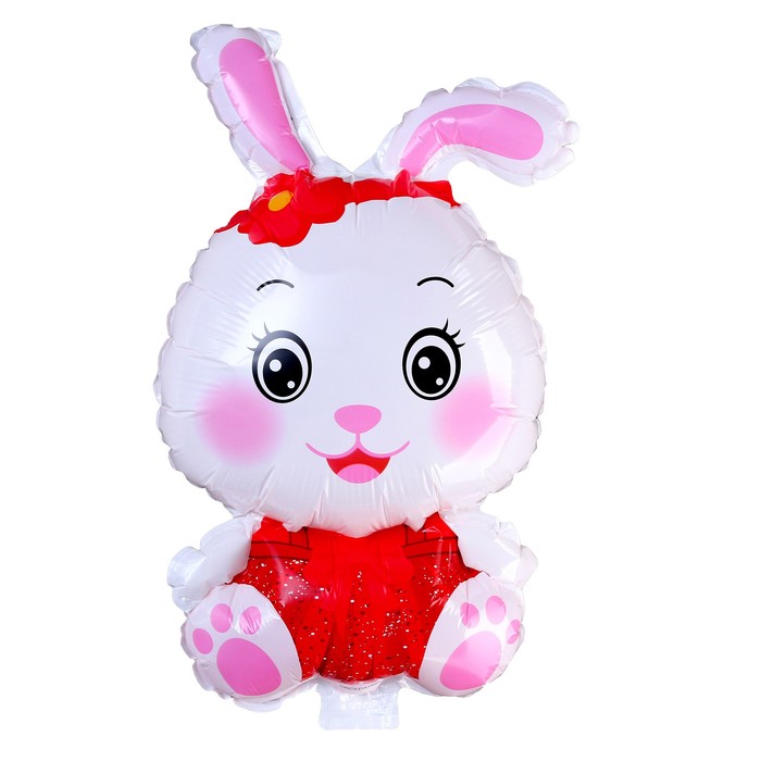 

Шар фольгированный 12" «Милый зайчик», цвет красный, Белый;красный