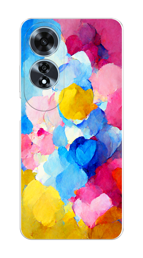 

Чехол на Oppo A60 "Яркие пятна", Синий;голубой;желтый;розовый, 2516950-1