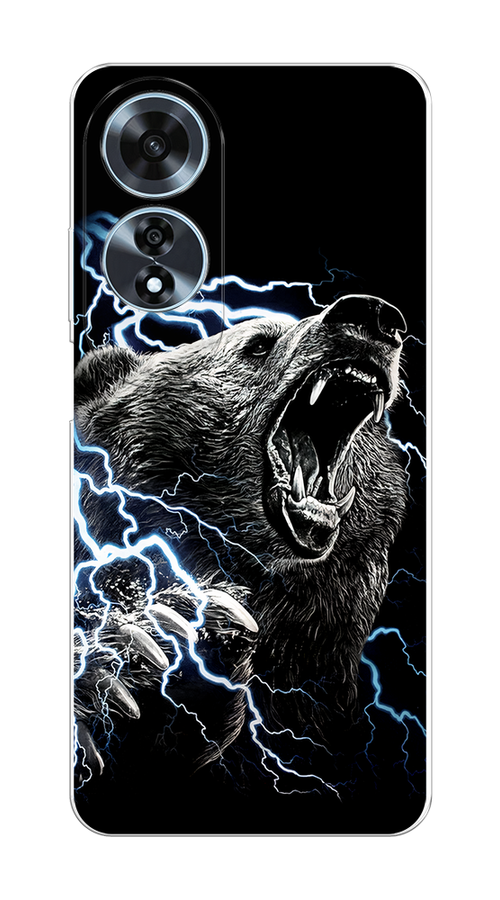 

Чехол на Oppo A60 "Гроза и медведь", Черный;серый;серебристый, 2516950-1