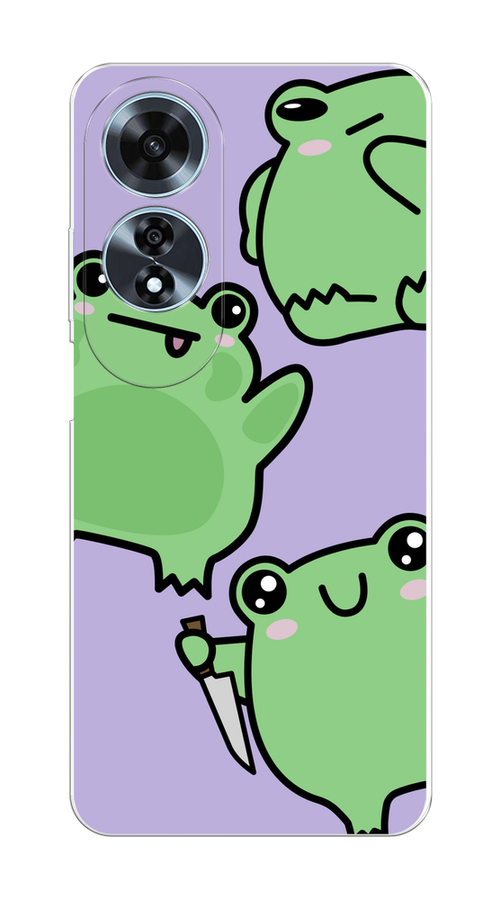 

Чехол на Oppo A60 "Опасные лягушата", Фиолетовый;зеленый;черный, 2516950-1