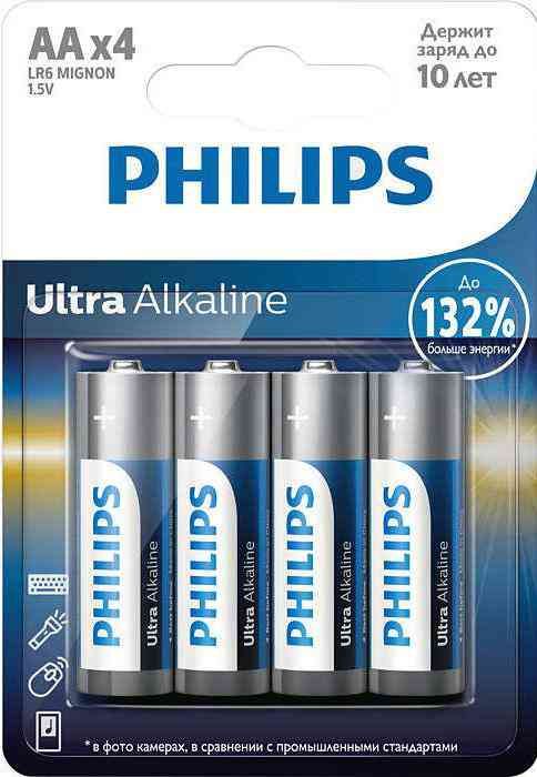 Батарейки Philips Ultra АА алкалиновые 4 шт