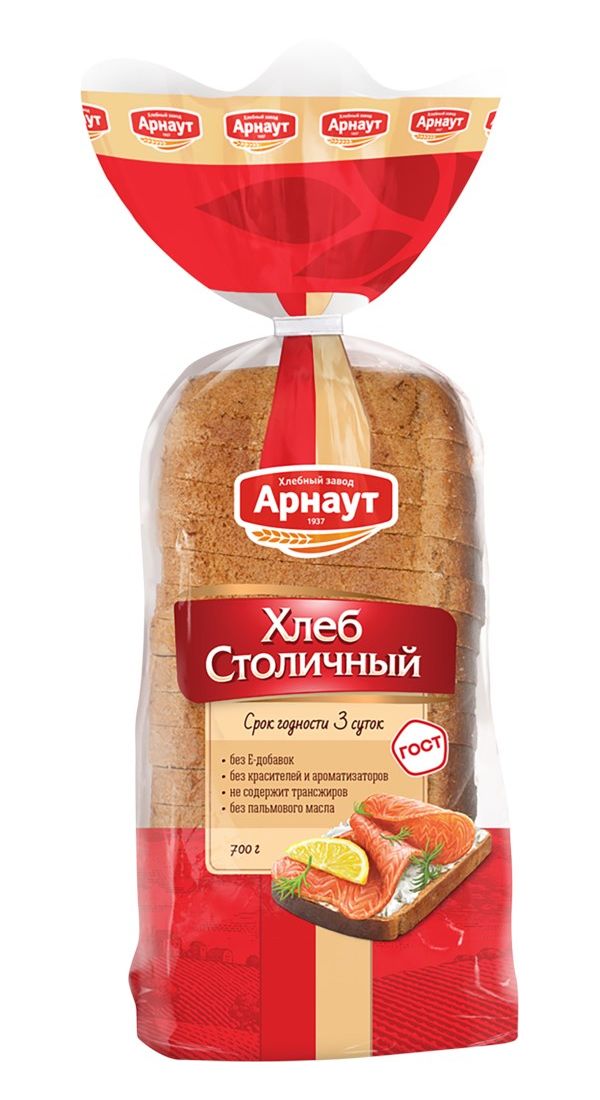 

Хлеб Арнаут Столичный ржано-пшеничный 700 г