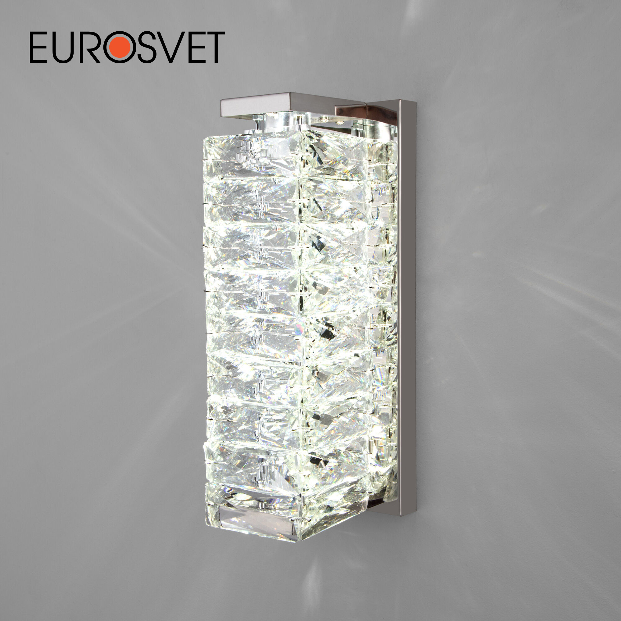 

Бра без выключателя на корпусе с хрусталем Eurosvet Blitz 40259 LED 6W 6000К хром, Blitz