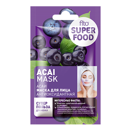 

Набор, Fito, Маска для лица Superfood Acai, 10 мл, 4 шт.
