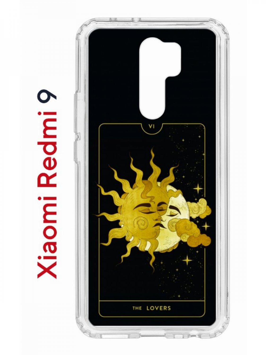 фото Чехол на redmi 9 kruche print tarot lovers,противоударный бампер,с защитой камеры кruче