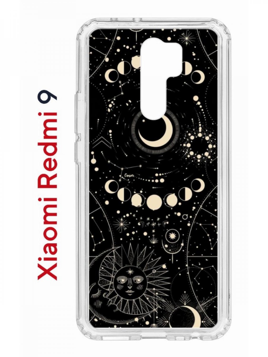 Чехол на Redmi 9 с принтом Kruche Print Space,противоударный бампер,с защитой камеры