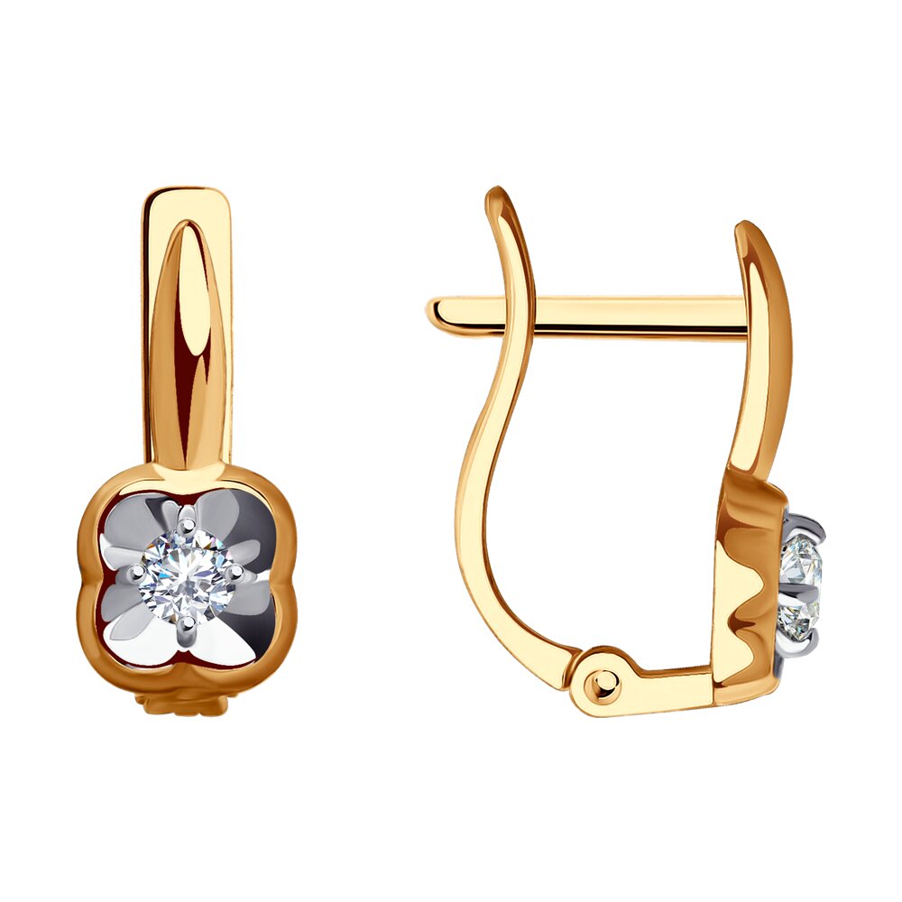 

Серьги из красного золота с фианитом SOKOLOV 029830, 029830