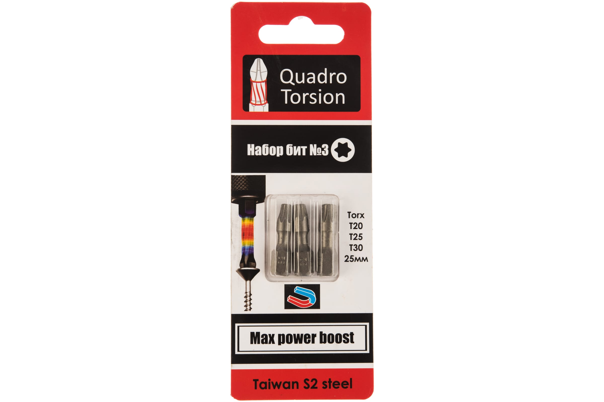 

Quadro Torsion Набор бит №3 Torx20,25,30-25мм 3 шт./карта 490003