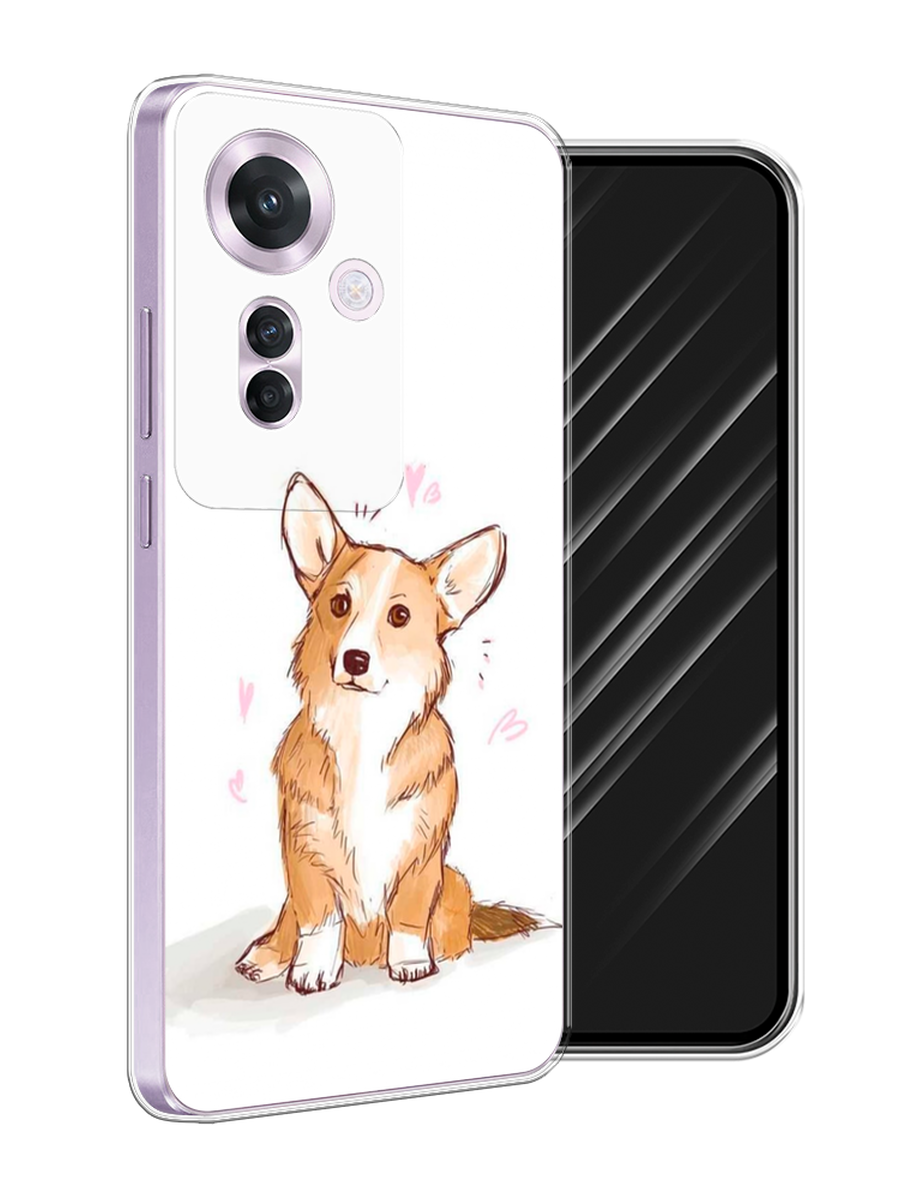 

Чехол Awog на Oppo Reno 11F "Корги любовь", Бежевый;белый, 2516650-1