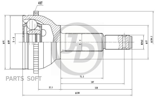 

JUST DRIVE JCT0137A ШРУС внешний ABS 151565