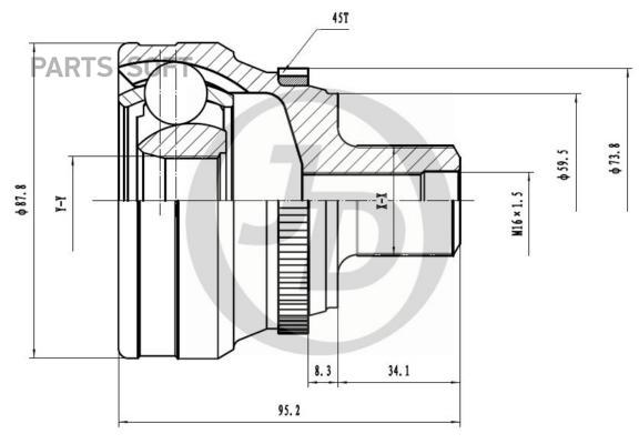 

JUST DRIVE JCT0248A ШРУС внешний ABS