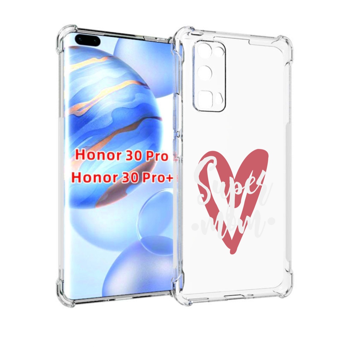 

Чехол бампер MyPads супер-мать для Honor 30 Pro, Прозрачный, Tocco