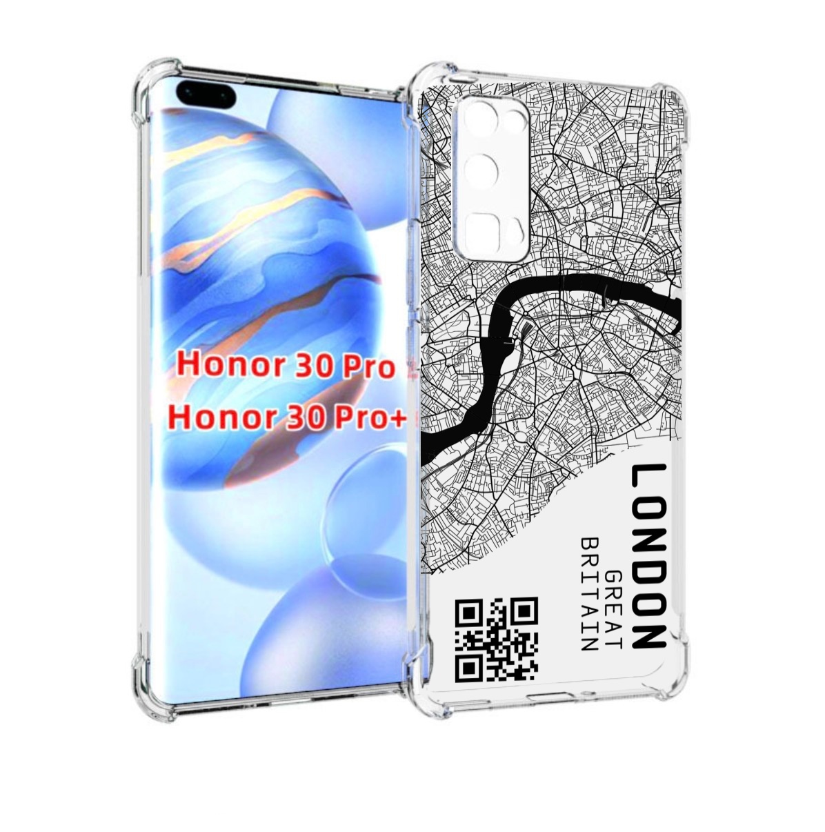 

Чехол бампер MyPads схема-лондон для Honor 30 Pro, Прозрачный, Tocco