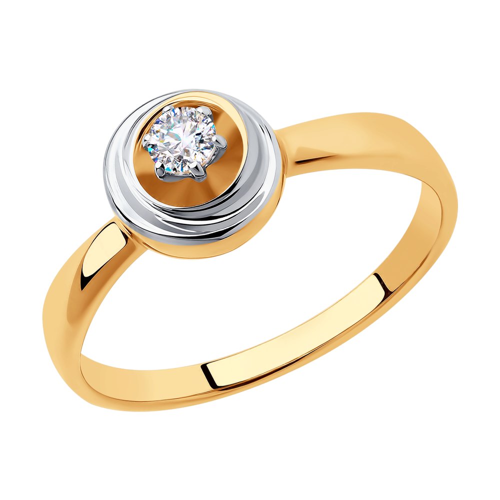

Кольцо из красного золота с фианитом р. 19 Diamant 51-110-00548-1, 51-110-00548-1