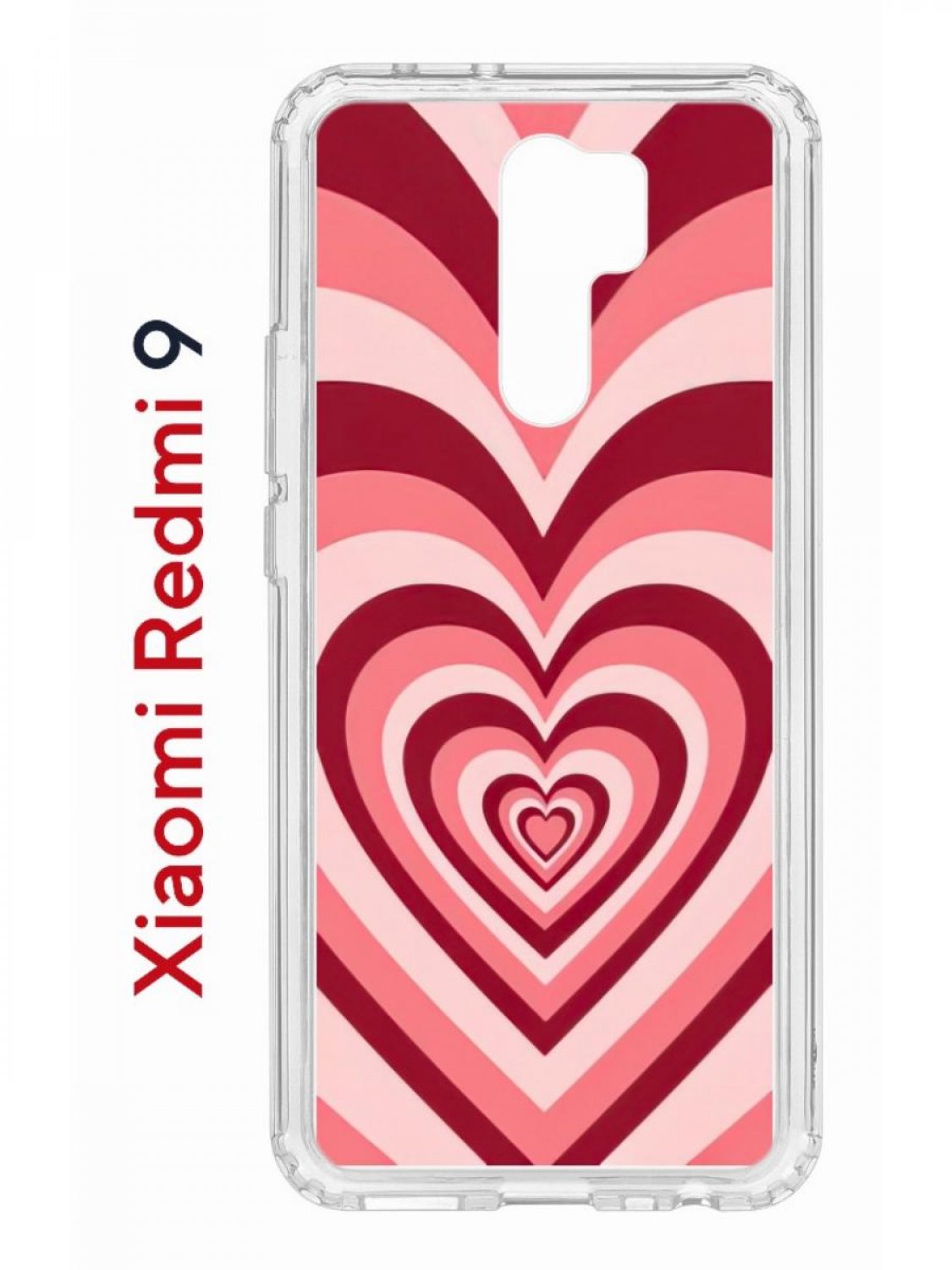 

Чехол на Redmi 9 с принтом Kruche Print Сердце,противоударный бампер,с защитой камеры, Прозрачный;красный;розовый;бежевый, Ксиоми Редми 9