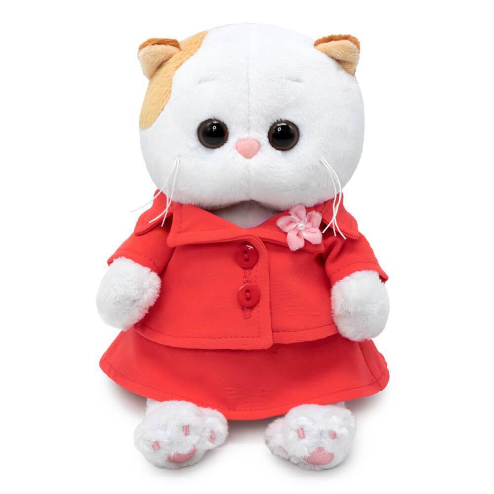

Мягкая игрушка BUDI BASA Кошка Ли-Ли BABY в коралловом костюмчике 20 см, Белый
