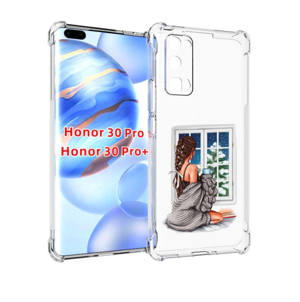 

Чехол бампер MyPads уютное-зимнее-окно женский для Honor, Прозрачный, Tocco