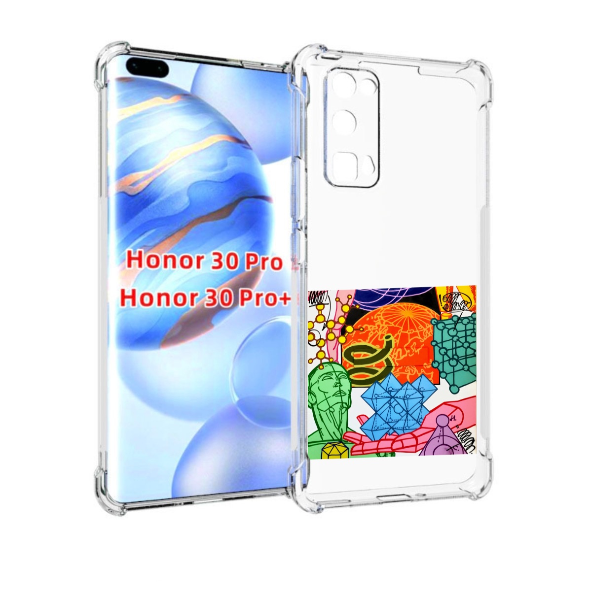 

Чехол бампер MyPads физика-химия для Honor 30 Pro, Прозрачный, Tocco