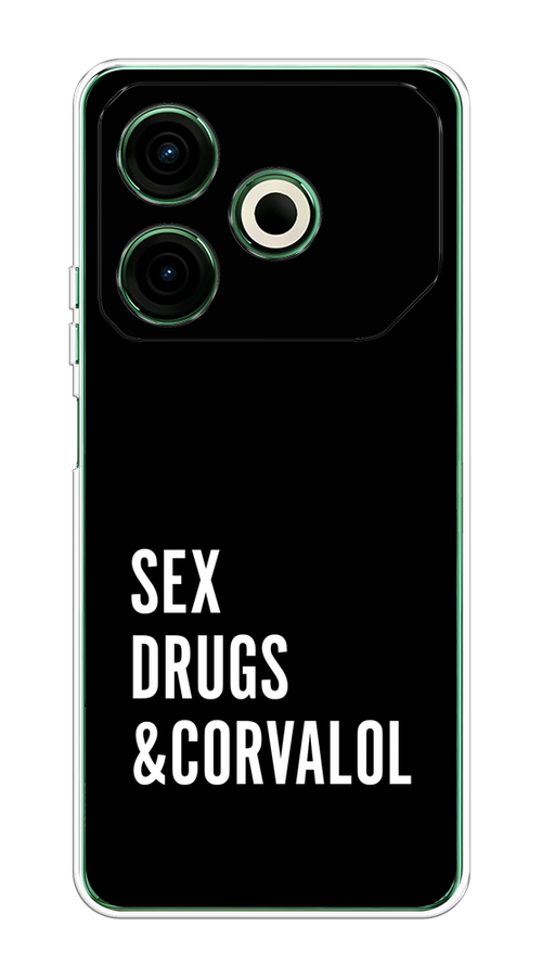 

Чехол на Tecno Pova 6 Neo "Corvalol", Черный;серый;белый, 309050-1